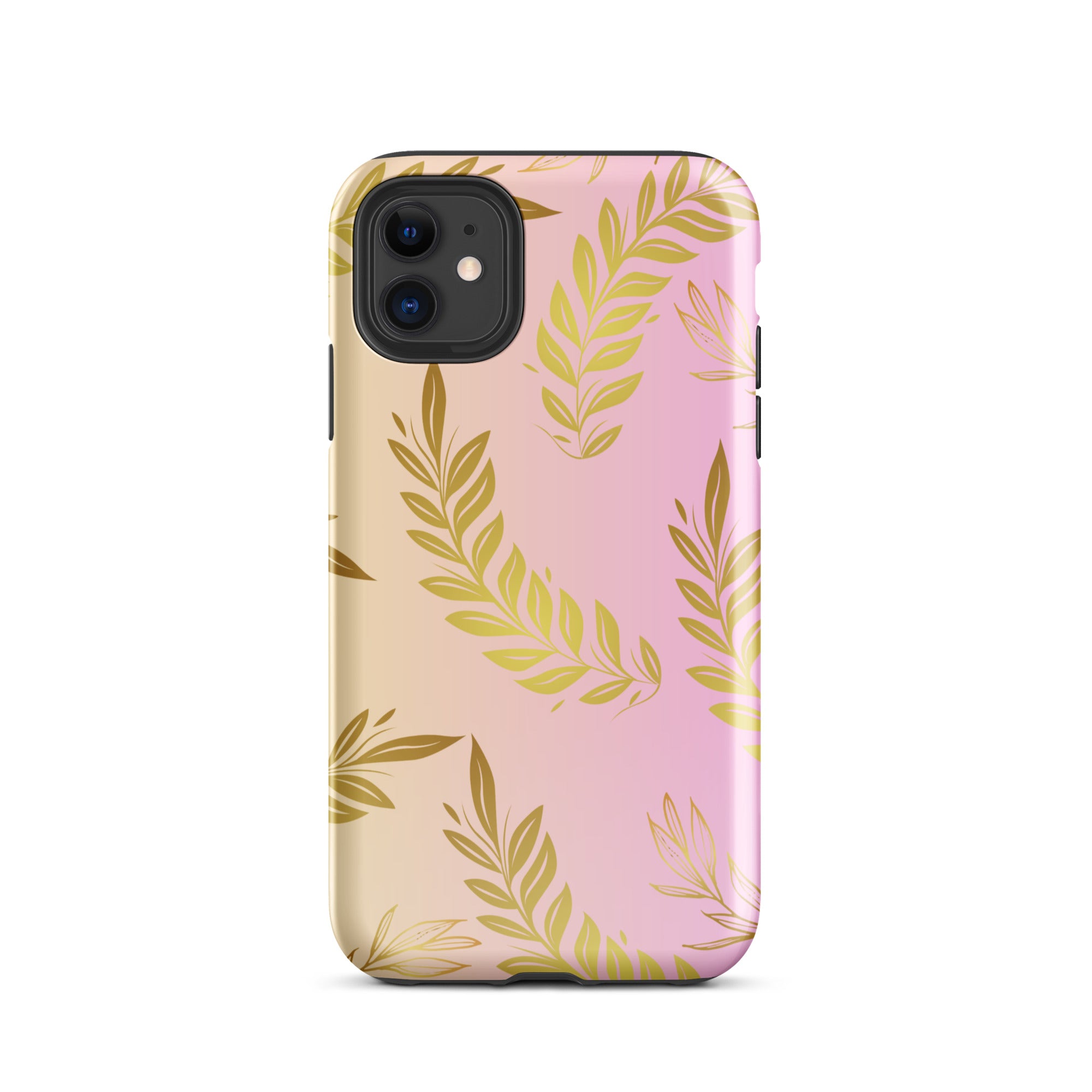 Pink Gold Leaf Tough Case for iPhone® 11 front