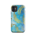 Blue Gold Leaf Tough Phone Case for iPhone® 11 front