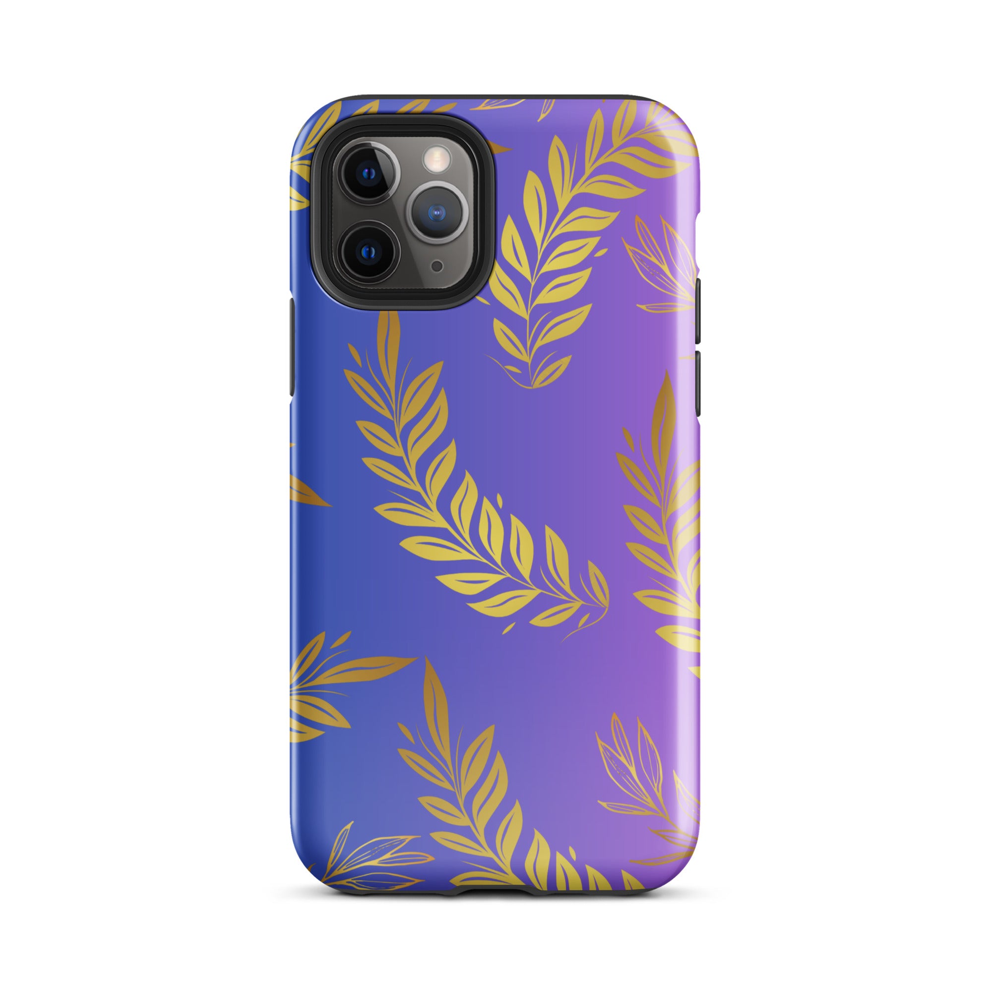 Purple Gold Leaf Tough Phone Case for iPhone® 11 Pro front
