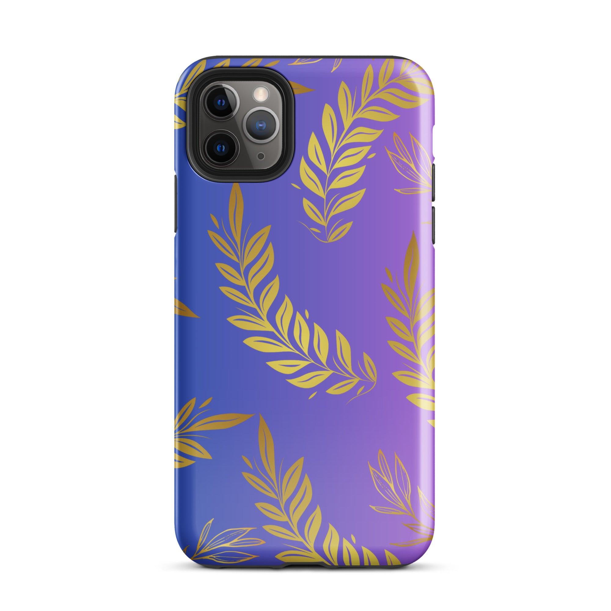 Purple Gold Leaf Tough Phone Case for iPhone® 11 Pro Max front