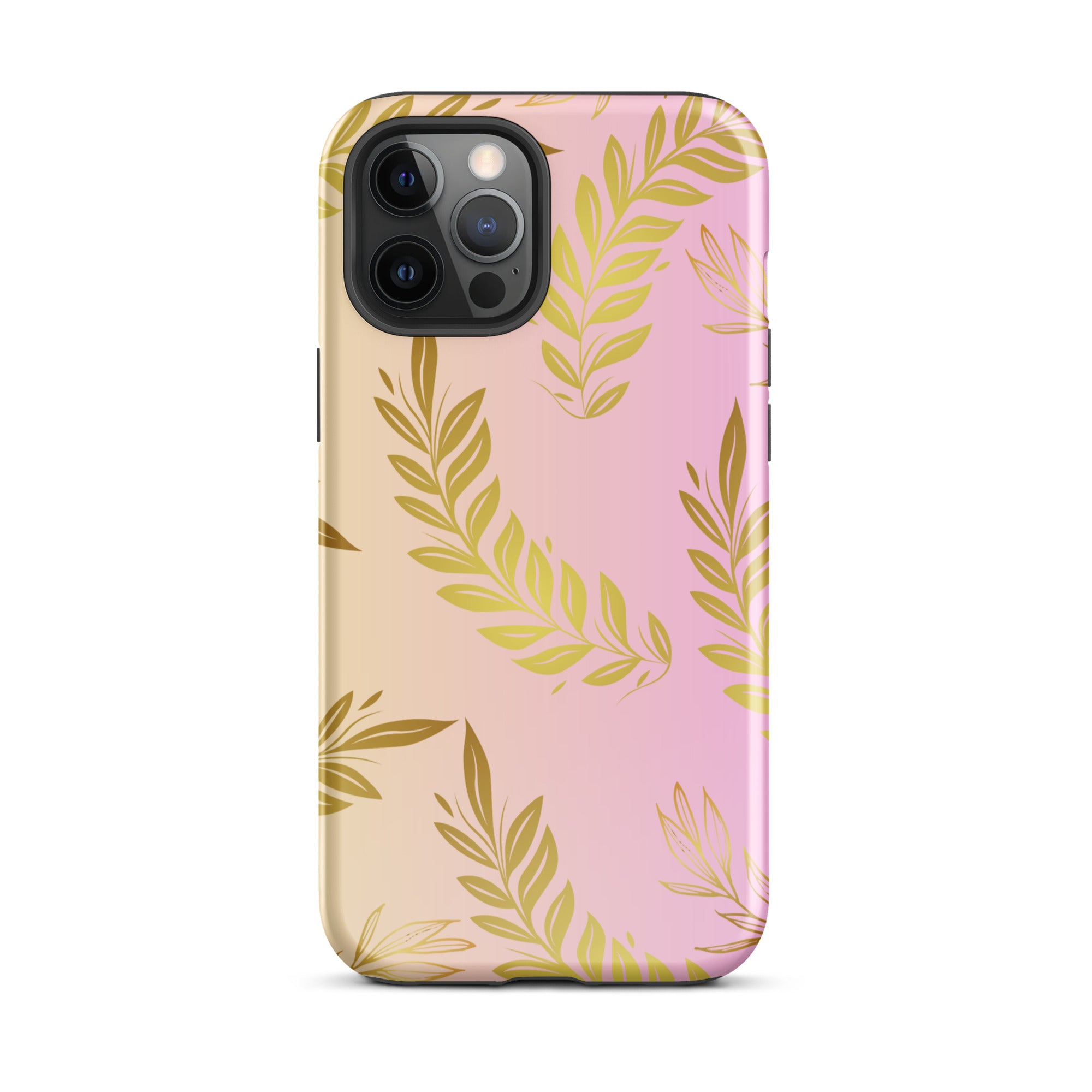 Pink Gold Leaf Tough Case for iPhone® 12 Pro Max front