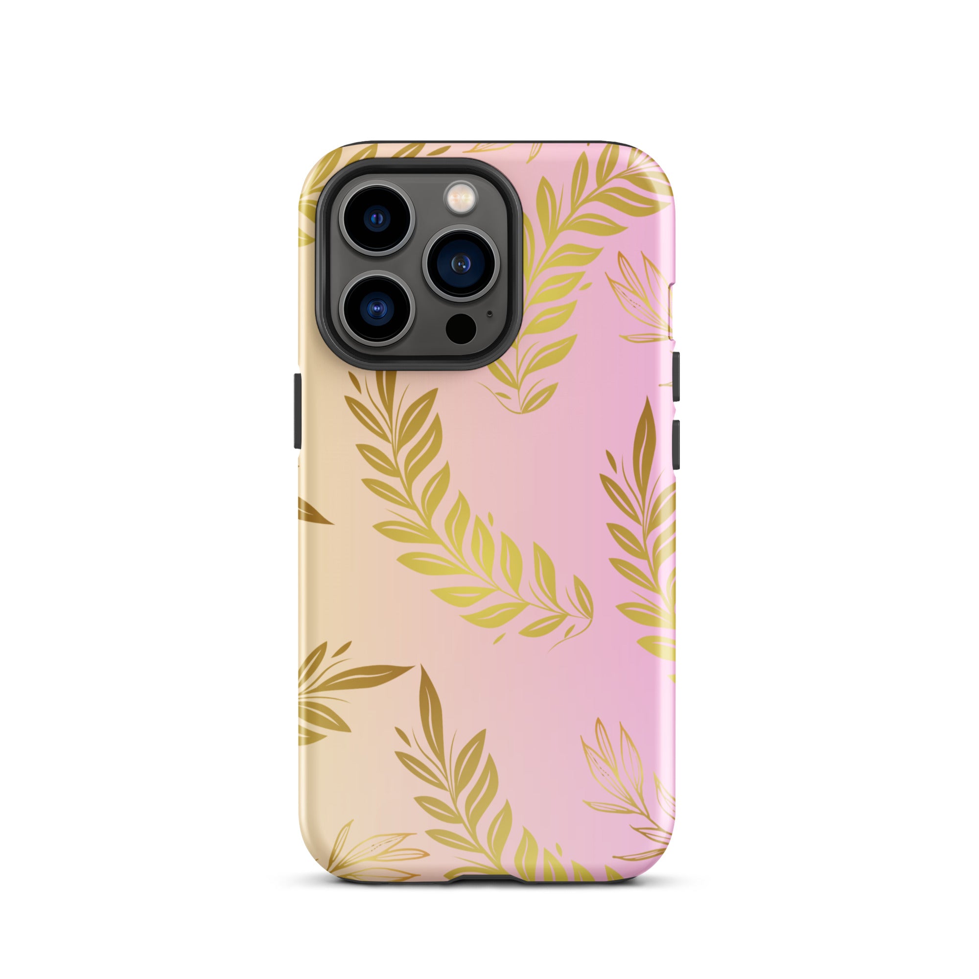 Pink Gold Leaf Tough Case for iPhone® 13 Pro front
