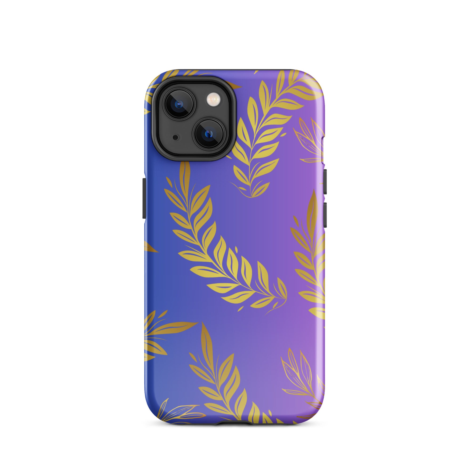 Purple Gold Leaf Tough Phone Case for iPhone®  14 front