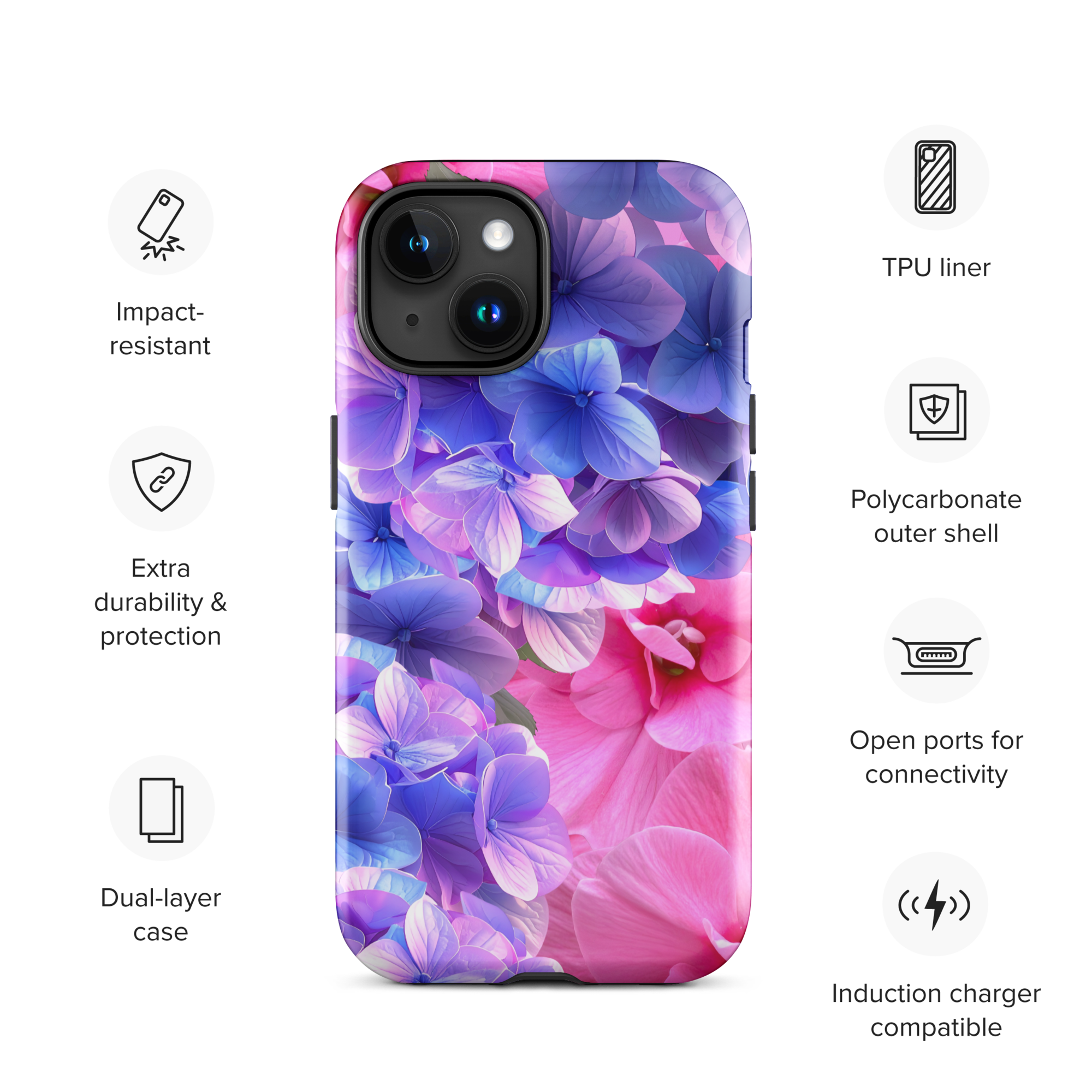 Hydrangea Tough Case for iPhone®
