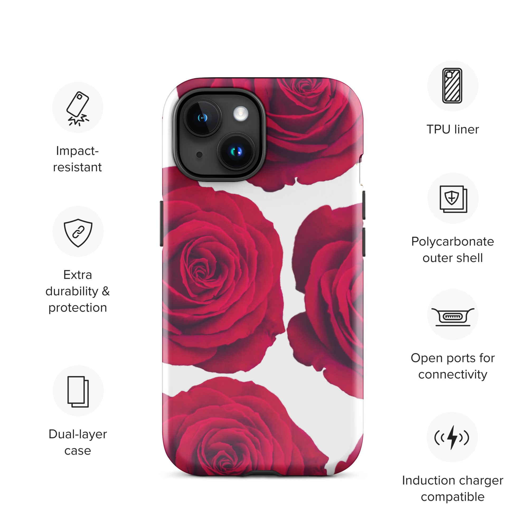 Red Rose Tough Case for iPhone®