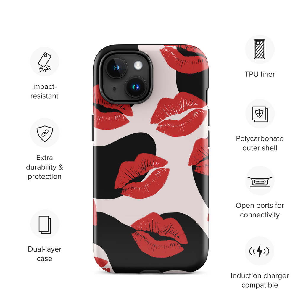 Kiss Me Tough Phone Case for iPhone® 15 front 