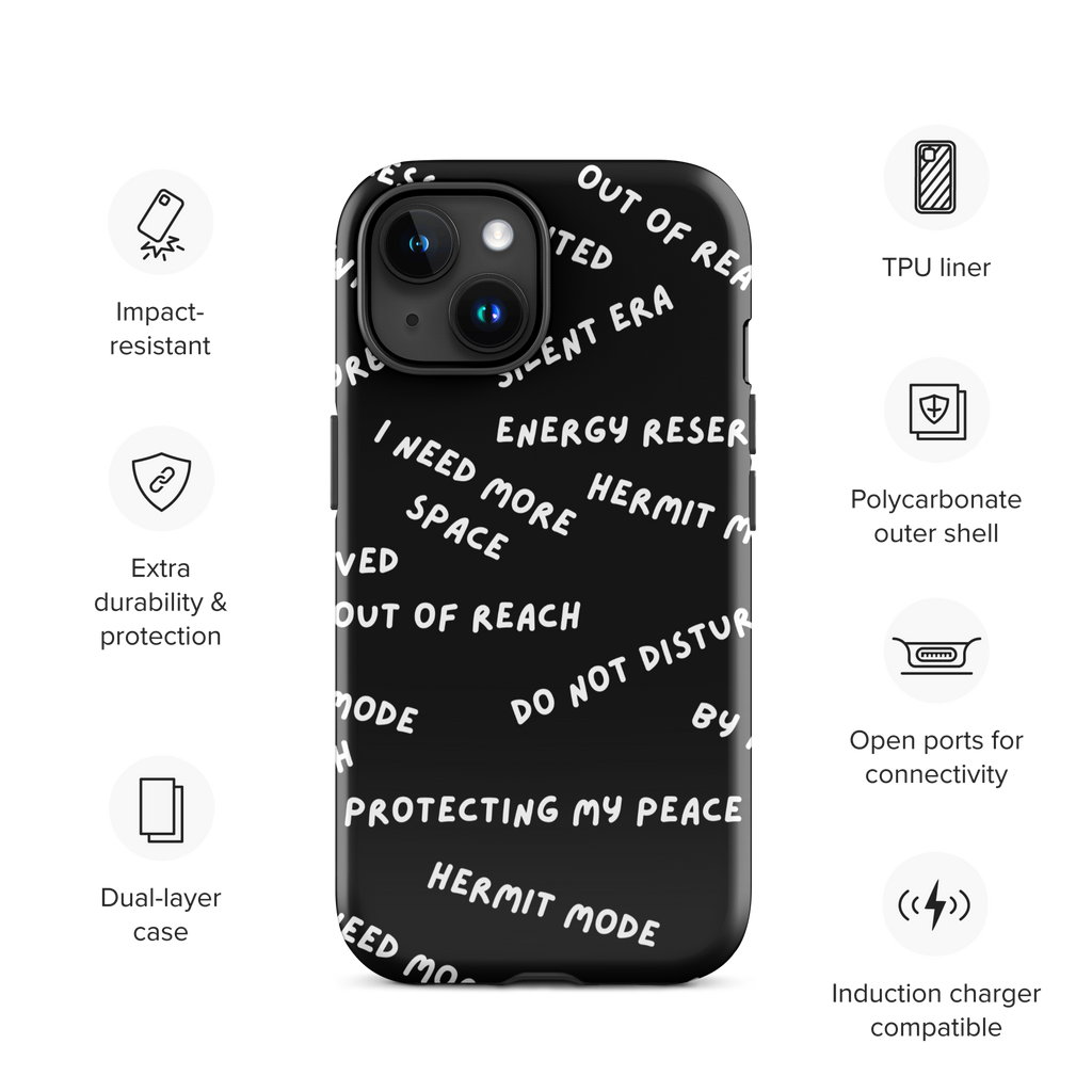 Energy Reserve Tough Phone Case for iPhone® 15 front info 