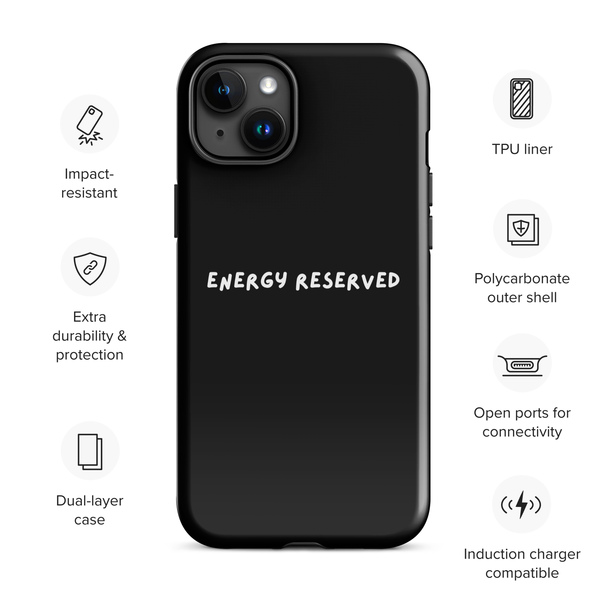 Boundaries Tough Phone Case for iPhone® 15 info front
