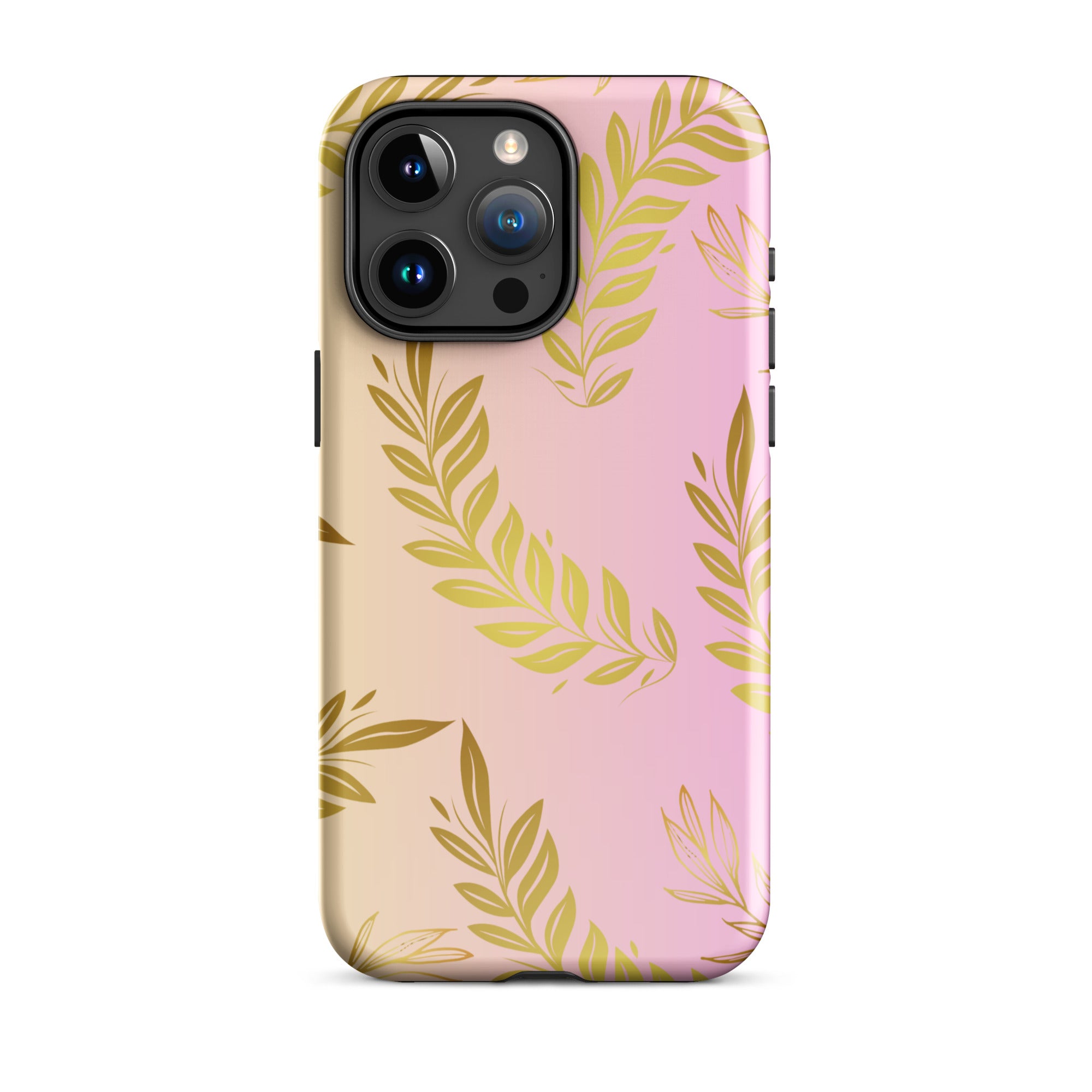 Pink Gold Leaf Tough Case for iPhone® 15 Pro Max 