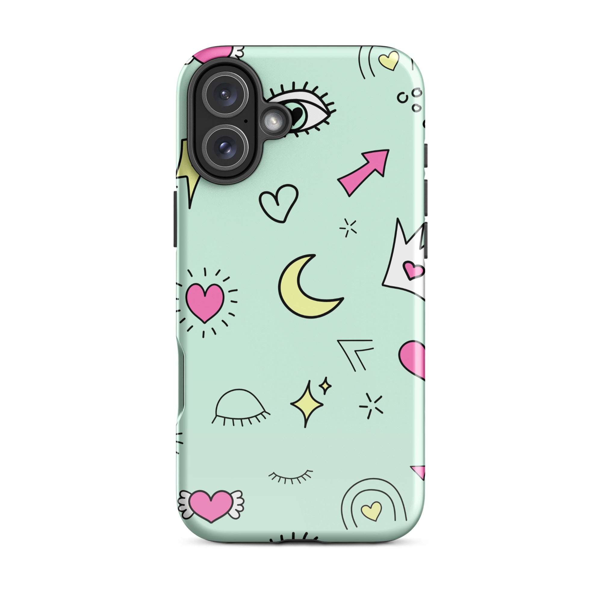 Moon Heart Tough Phone Case for iPhone® 16 Plus front