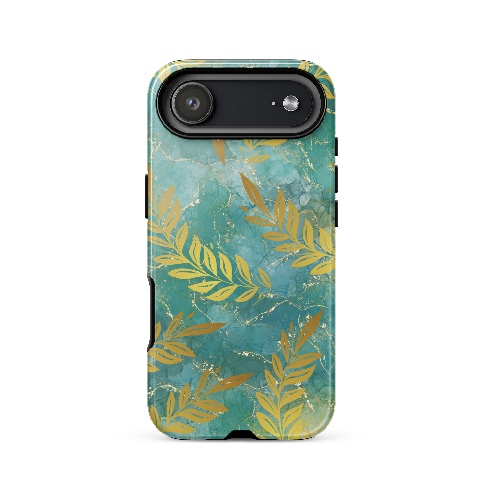Green Gold Leaf Tough Phone Case for iPhone® 17 Air front 