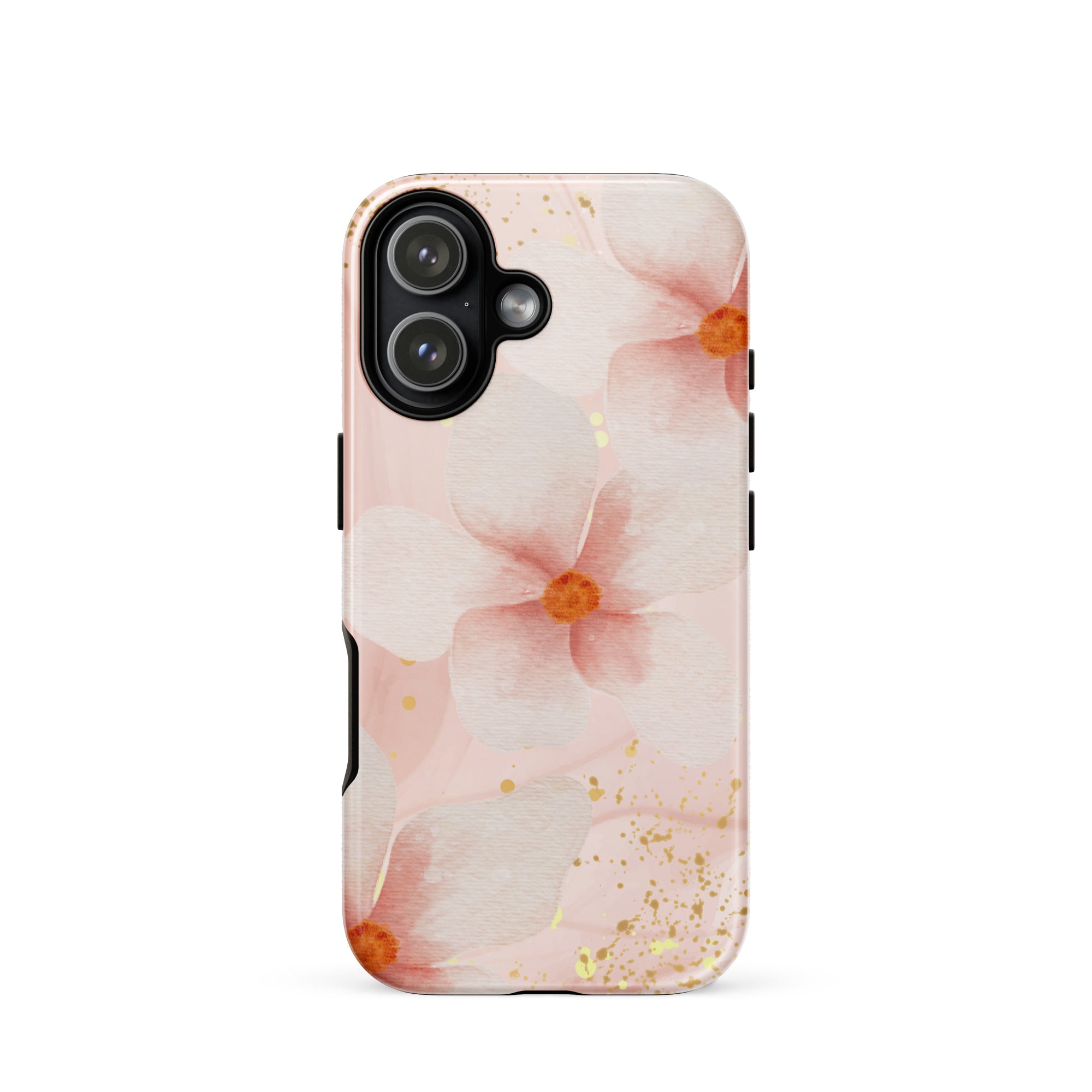 Peach Marble Flowers Tough Phone Case for iPhone® 17 front
