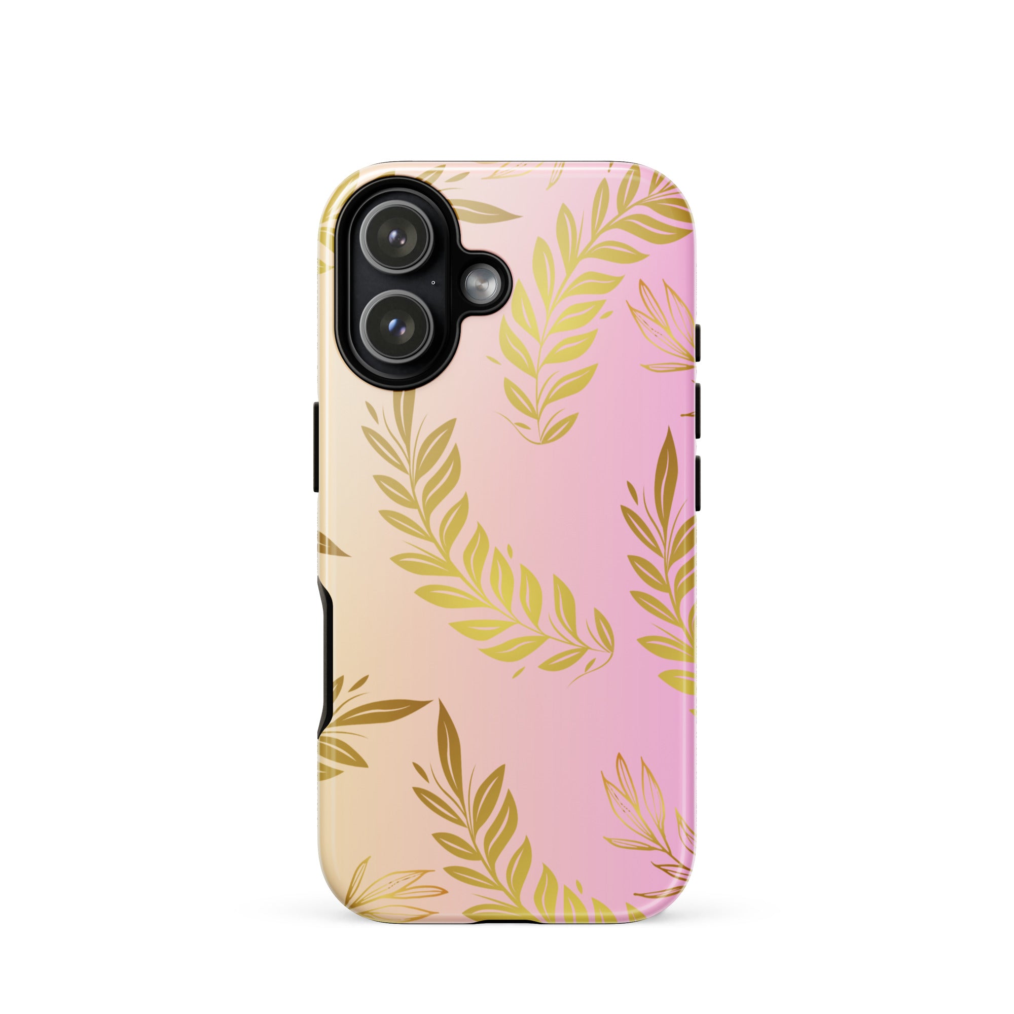 Pink Gold Leaf Tough Case for iPhone® 17 front 