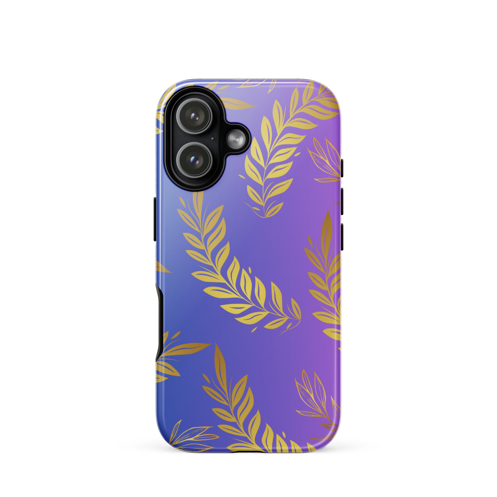 Purple Gold Leaf Tough Phone Case for iPhone® 17 front