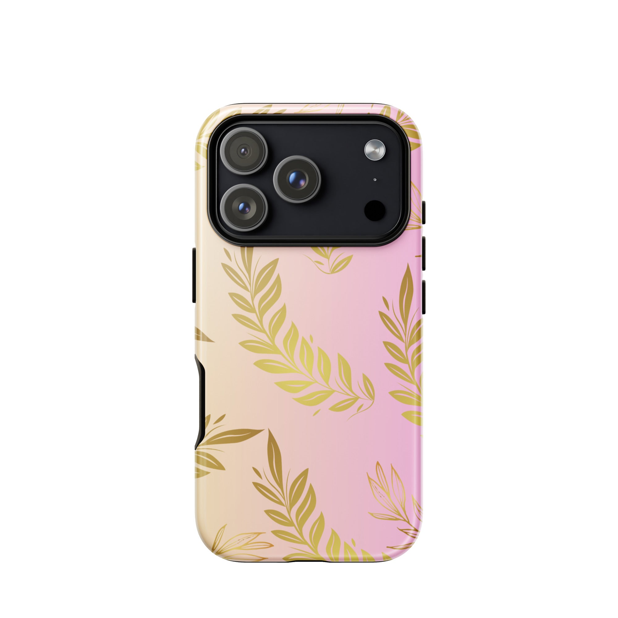 Pink Gold Leaf Tough Case for iPhone® 17 Pro front