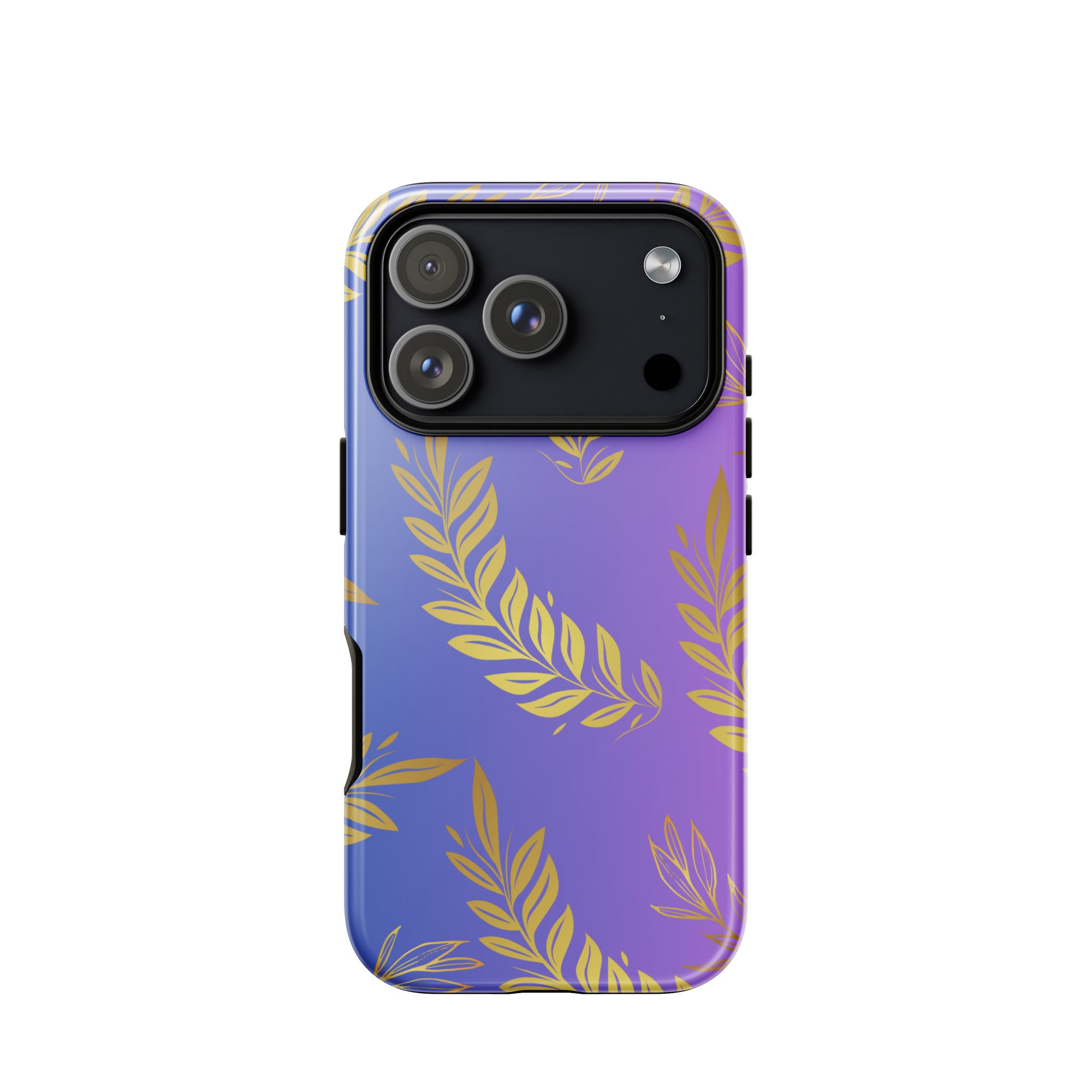 Purple Gold Leaf Tough Phone Case for iPhone® 17 Pro front
