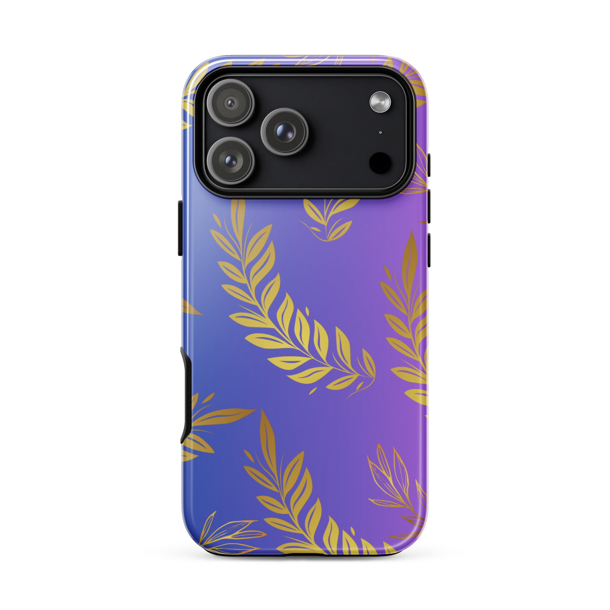 Purple Gold Leaf Tough Phone Case for iPhone® 17 Pro Max front